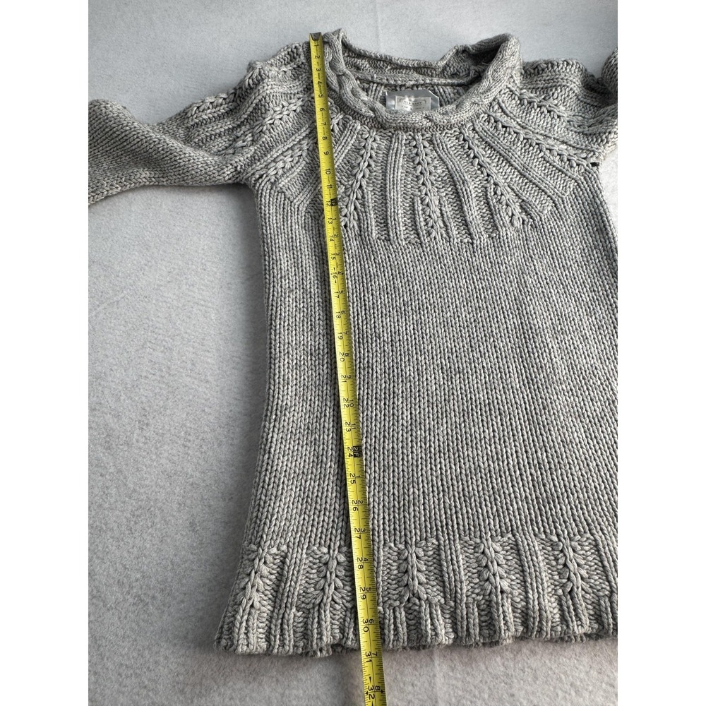 Old Navy Sweater Dress Women Gray Japan Knit Wool Cable Long Sleeve Pullover - Picture 3 of 7